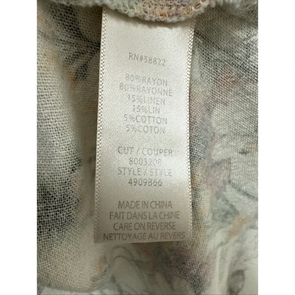 Max Studio London Boho Peasant Maxi Dress Wild Flowers Size Womens XL - Picture 9 of 11